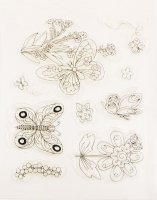 Набор силиконовых штампов "Бабочки", 20,5*15см