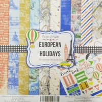 Набор бумаги для скрапбукинга "European Holidays" 20x20см, 10л.