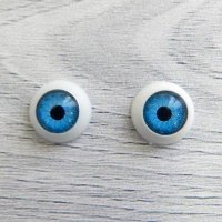 Декоративные глазки реалистичные, голубые, 8 мм, 2шт/уп