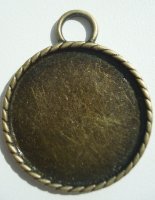 Основа для кулона 29*29*2,5 мм, Античная бронза