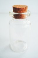 Міні-пляшечка скляна із пробкою, 2,2х4см
