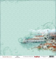 Бумага для скрапбукинга двухсторонняя, Итальянские каникулы, "Венеция", 180г/м2, 30,5*30,5см