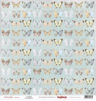 Бумага для скрапбукинга односторонняя, Бабочки "Бабочки", 30*30см