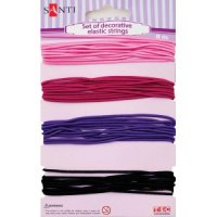 Набор шнуров эластичных декоративных, 4 цвета, 8м/уп., розово-фиолетовый