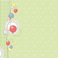 Бумага для скрапбукинга, С Днем рождения, "Воздушные шары",180гр/м2, 30,5*30,5см