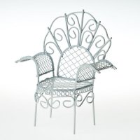 Металлическое мини-кресло, белое, 10*6*11см