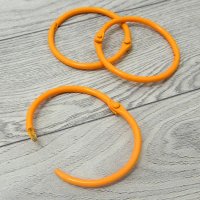 Кольцо металлическое разъемное, оранжевое, 4,2см, 3шт/уп