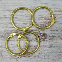 Кольцо металлическое разъемное, золотое, 3см, 4шт/уп