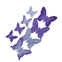 Бабочки из шелковичной бумаги, фиолетовые, 8шт/уп