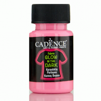 Светящаяся краска для ткани Glow in the dark, розовая, 50 мл