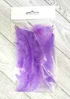 Декоративные перья фиолетовые, 15см, 10шт/уп