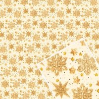 Новогодняя бумага "Золотистые ажурные снежинки", 68*99см