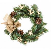 Венок рождественский с украшениями "Зимний винтаж", 35см