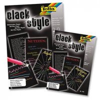 Блок черной бумаги для эскизов Folia Black Style 100 гр, A4, 10 листов