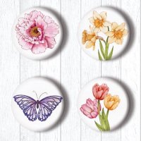 Металлические фишки "Spring inspiration. Весенние цветы", 25мм, 4шт/уп