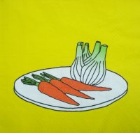 Декупажная салфетка "Морковка, лук", 33*33см