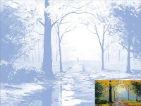 Полотно з ескізом "Осінній парк" , 30*40 см, бавовна, картон, акрил