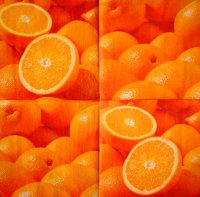 Декупажная салфетка "Сочные апельсины", 33*33см