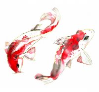 Трансфер для ткани Cadenсe Watercolor Fabric Transfer, 25*35 см, KTSB 008 Акварельные рыбки