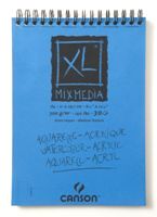 Блок паперу на спіралі XL® Mix Media Medium grain, акварель/гуаш/акрил, A4, 300g, 30л