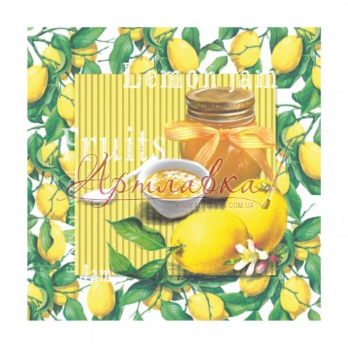 Декупажная салфетка Варенье лимонное, 33*33см