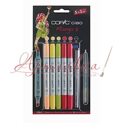 Набір маркерів Copic Ciao Set Manga 8 5+1, кольору + лайнер