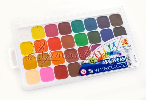 Набор акварельных красок Классика, 32 цвета