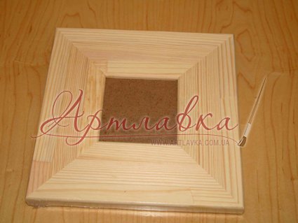 Рамка деревянная с зеркалом, вставка 10x10cm
