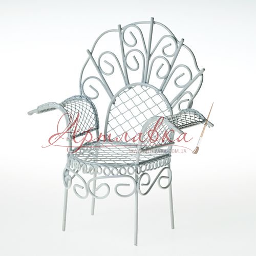 Металлическое мини-кресло, белое, 10*6*11см