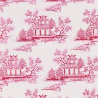Ткань Тильда в рулоне 1мх110см, Китайский узор, розовый