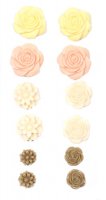 Объемные цветочки, клеевые "Шебби", 70*135 мм, 12шт/уп