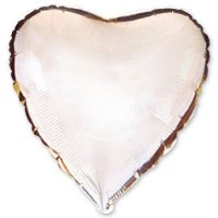Шар фольга 18" (46см) Металлик Сердце Серебро