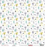 Папір для скрапбукінгу, однобічна, Лісові друзі, "Лісові жителі", 30,5х30,5 см Папір для скрапбукінгу, однобічна, Лісові друзі, "Лісові жителі", 30,5х30,5 см