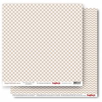 Бумага для скрапбукинга, Элегантная классика, "Кофе со льдом, клетка", 180г/м2, 30,5*30,5см