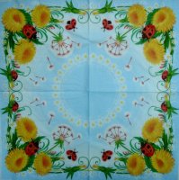 Декупажная салфетка "Одуванчики", 33*33 см