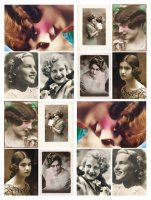 Рисовая декупажная карта "Женские фотопортреты в стиле ретро - 1", 35*50см