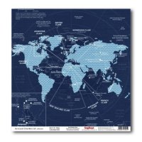 Бумага для скрапбукинга, Вокруг света "Карта мира", 30*30 см