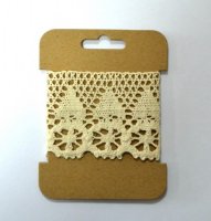 Кружевная лента кремовая №3, 6,5см, 1м