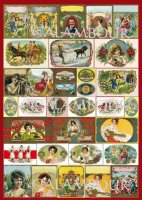 Декупажная карта "Этикетки с изображением женщин", 80г/м, 50*70см