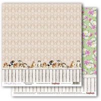 Папір для скрапбукінгу, двостороння, Шеббі котики, "Кращі сусіди", 30*30 см