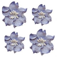 Квіти кучерявої фіалки, набір 2 шт- діам 5см, 2 шт - діам 4,2 см, Синьо-білі