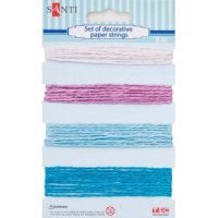 Набір шнурів паперових декоративних, 4 кольору, 8м/уп., рожево-блакитний
