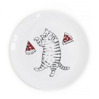 Тарелка "Кот с пиццей", 25 см