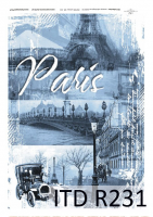 Рисовая бумага для декупажа "Исторический Париж", 20х30см