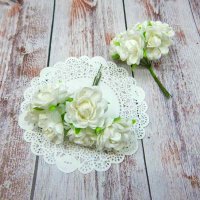 Букет пионов белый, 6шт/уп.