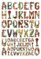 Салфетка декупажная из рисовой бумаги "Цветочная азбука",35*50см