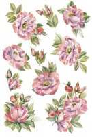 Салфетка декупажная из рисовой бумаги "Розовые цветы",35*50см