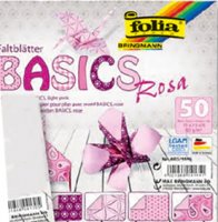 Бумага для оригами Basics, розовый орнамент, 15*15см, 50шт/уп, 5 мотивов