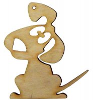 Фигурка деревянная "Удивленный песик", 8,5*8см