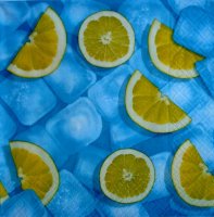 Декупажная салфетка "Лимоны со льдом",33*33 см